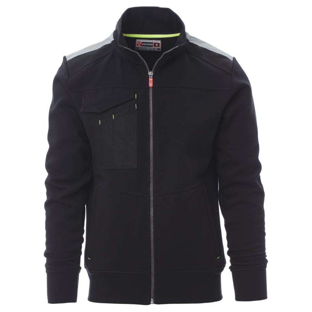 felpa con zip intera e cappuccio payper work 2.0 nero xs