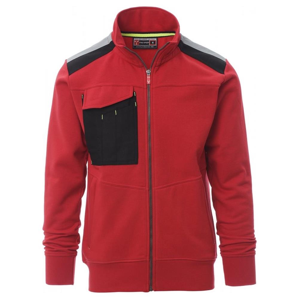 felpa con zip intera e cappuccio payper work 2.0 rosso xs