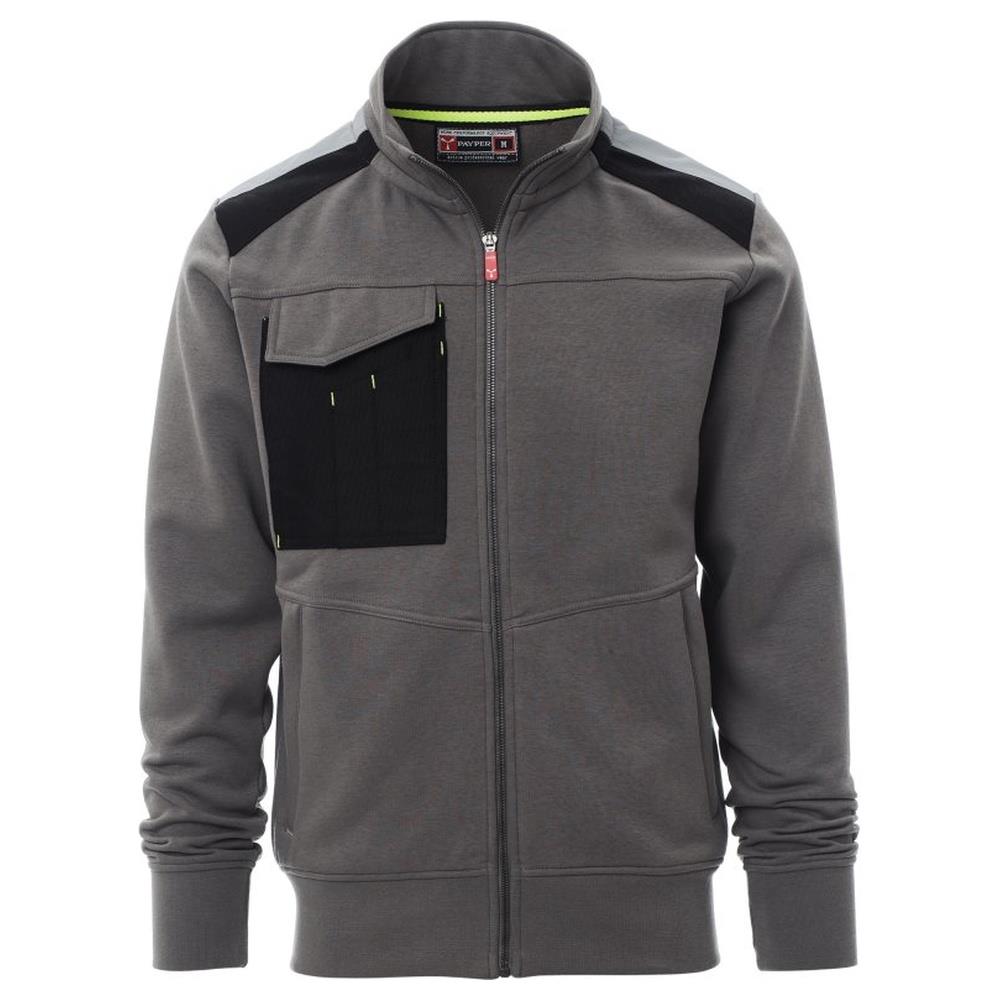 felpa con zip intera e cappuccio payper work 2.0 smoke xs