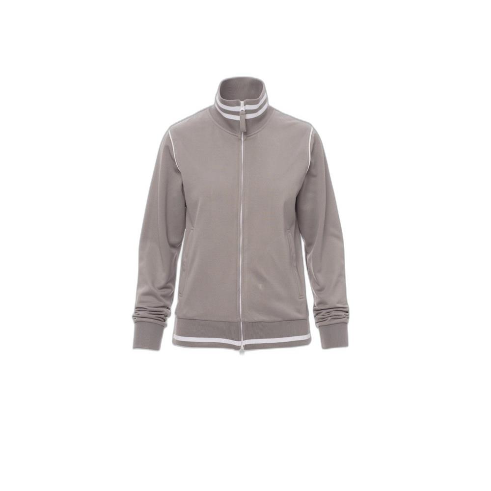 felpa con zip intera payper derby lady grigio/bianco s