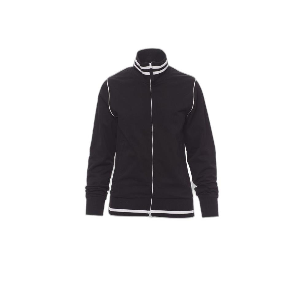 felpa con zip intera payper derby lady nero/bianco s