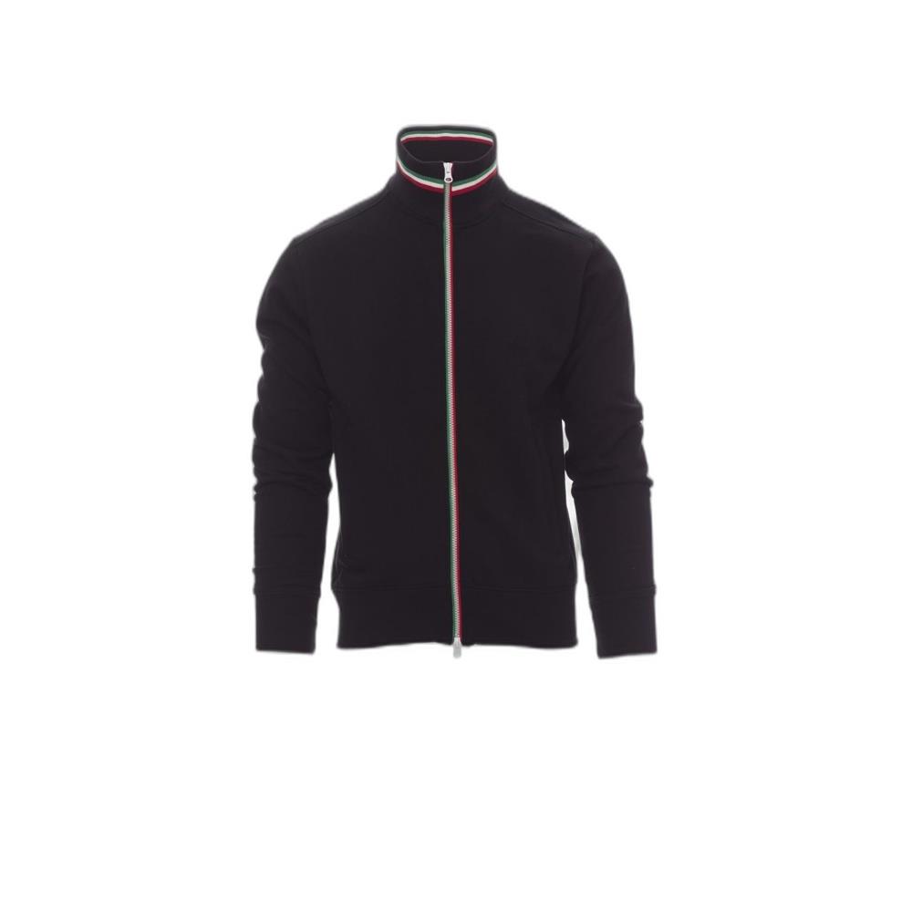felpa con zip intera payper nazionale nero/italia xxs