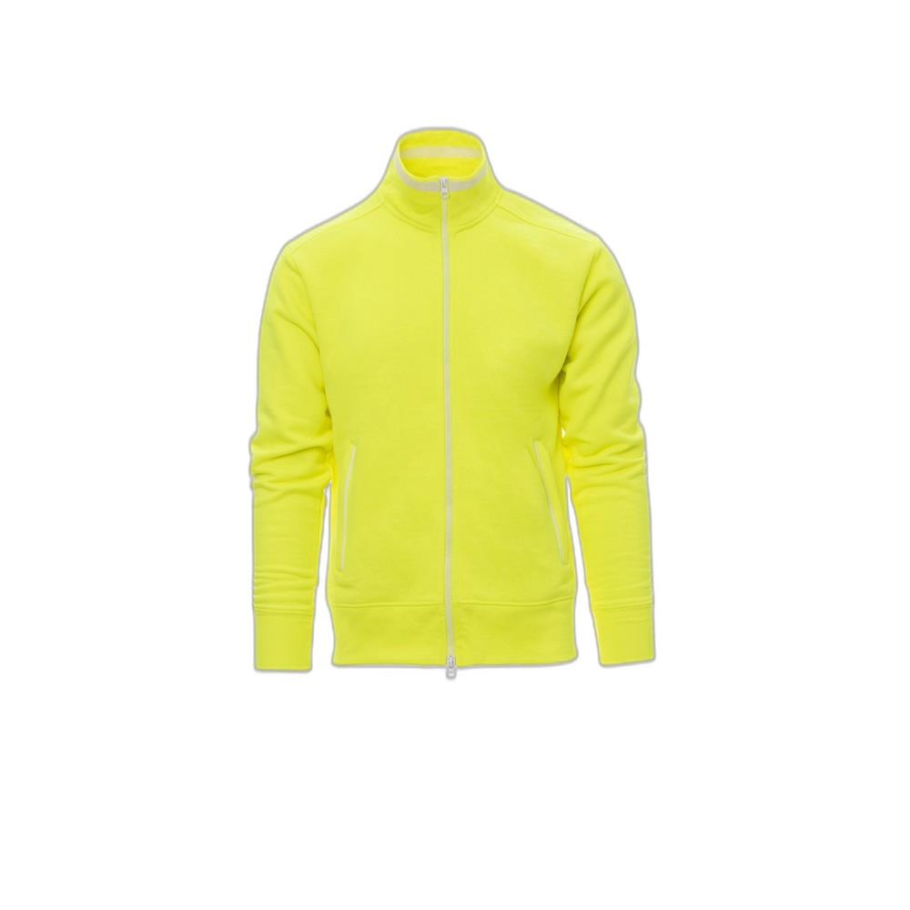 felpa con zip intera payper sydney giallo fluo/bianco xs