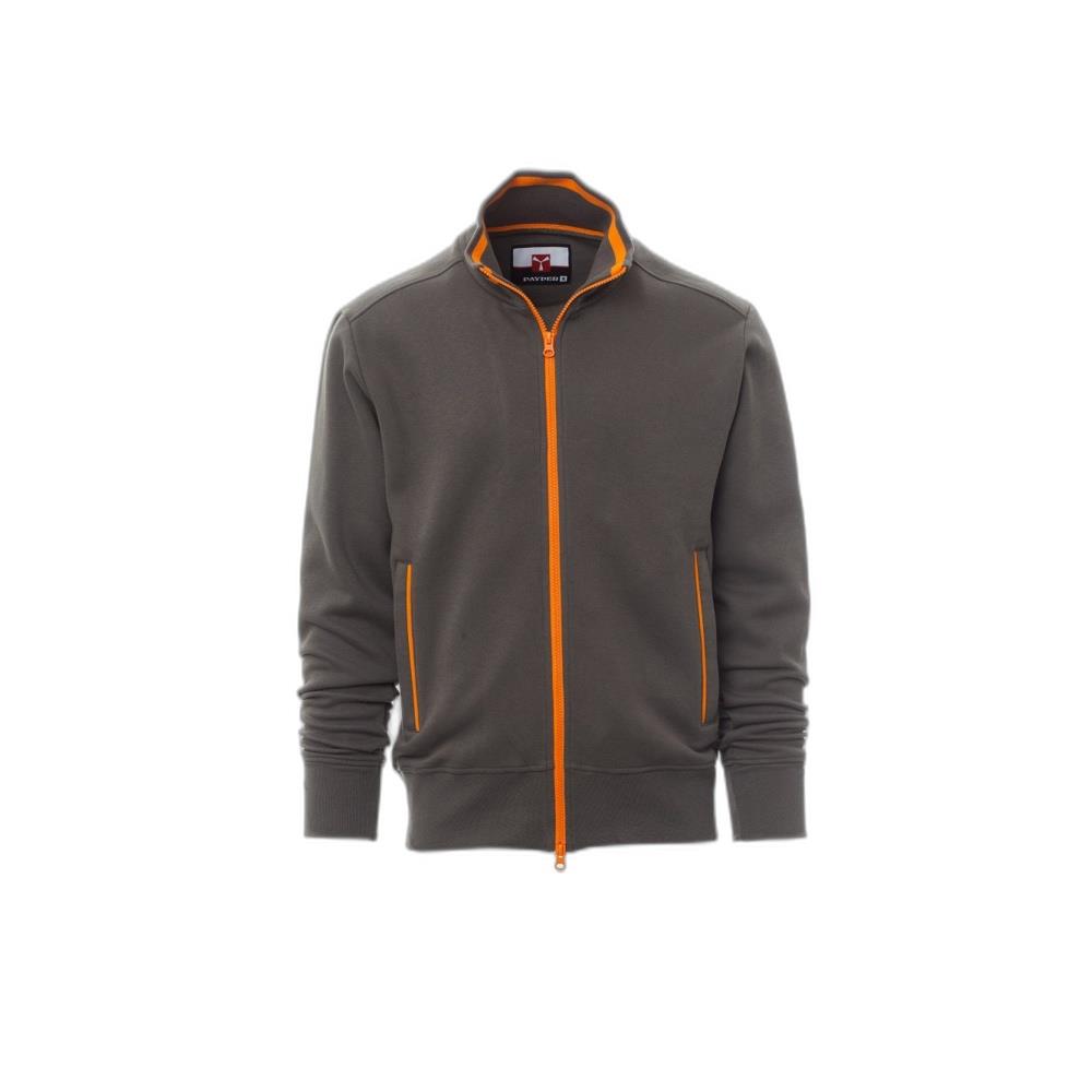 felpa con zip intera payper sydney smoke/arancione xs