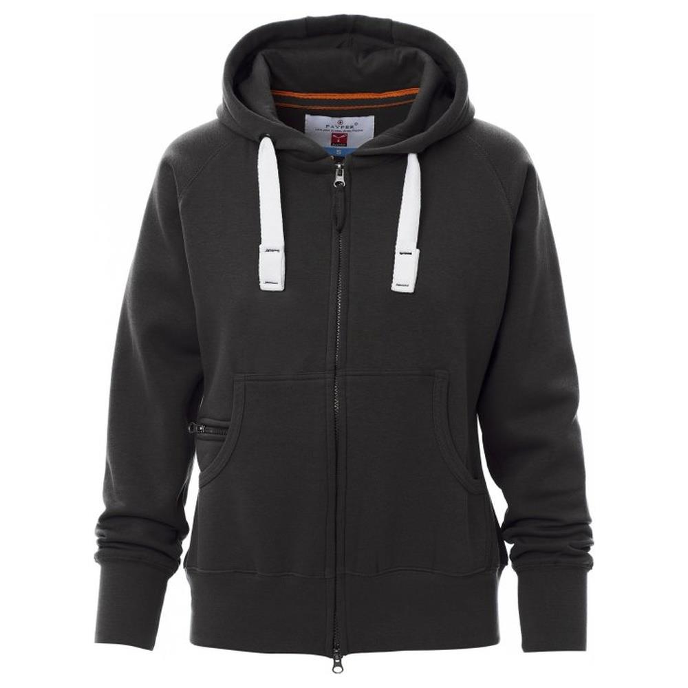 felpa donna con zip intera e cappuccio payper dallas+lady antracite xs