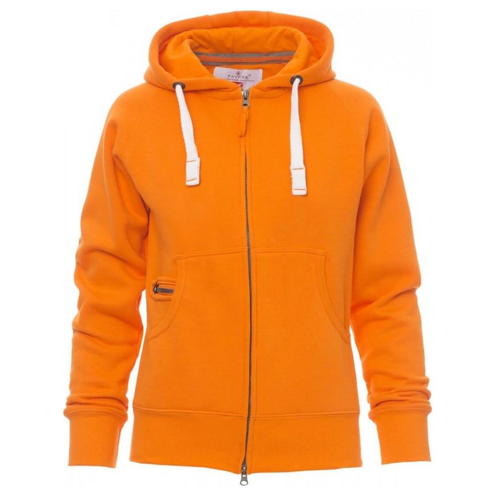 felpa donna con zip intera e cappuccio payper dallas+lady arancione xs
