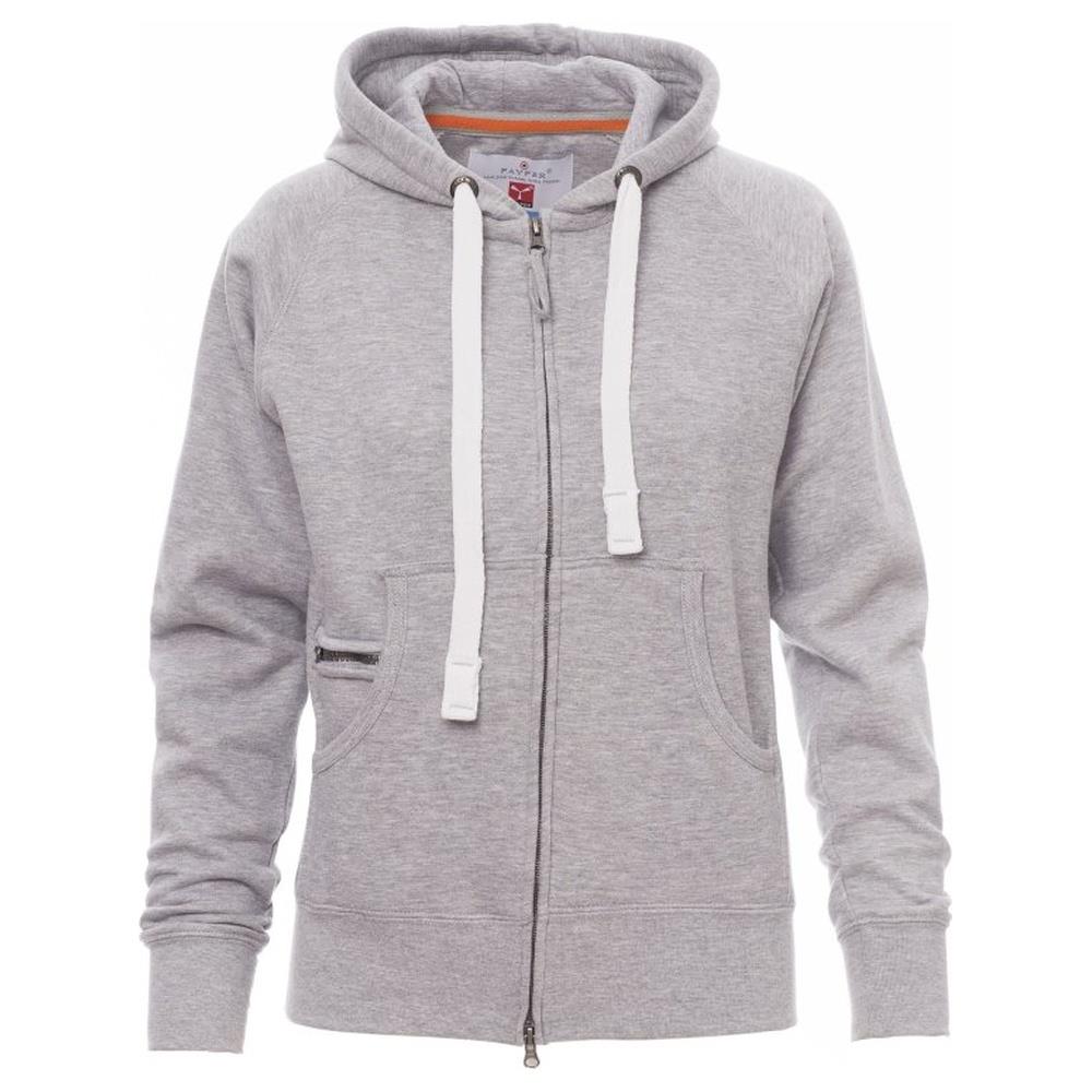 felpa donna con zip intera e cappuccio payper dallas+lady grigio melange xs