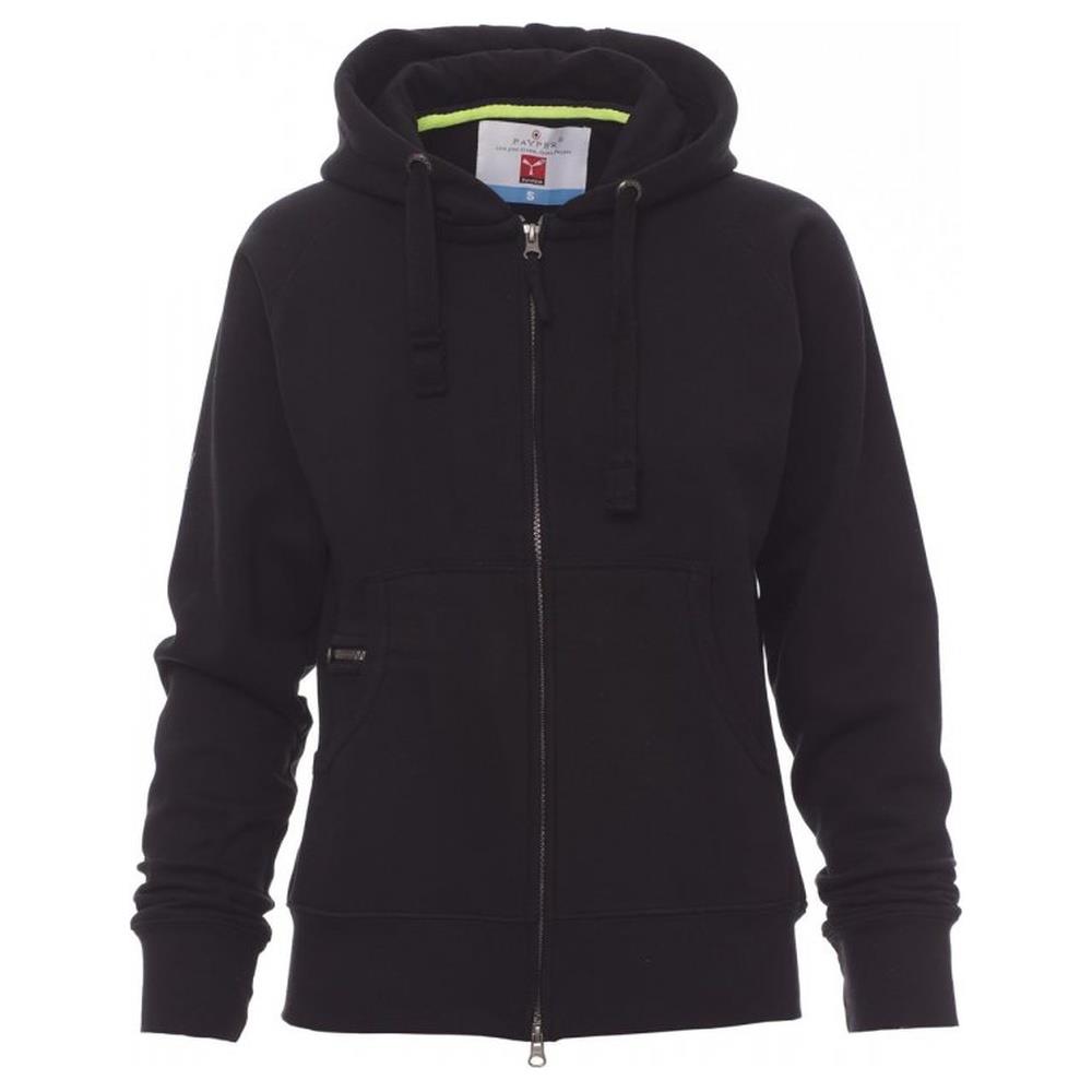 felpa donna con zip intera e cappuccio payper dallas+lady nero xs