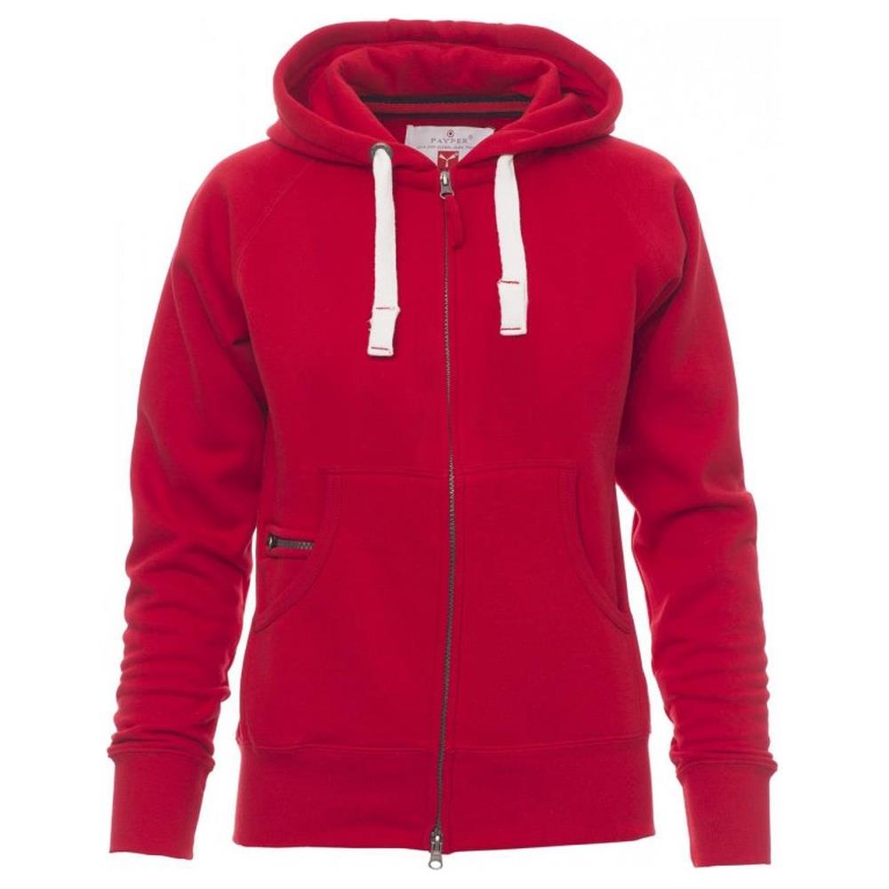 felpa donna con zip intera e cappuccio payper dallas+lady rosso xs