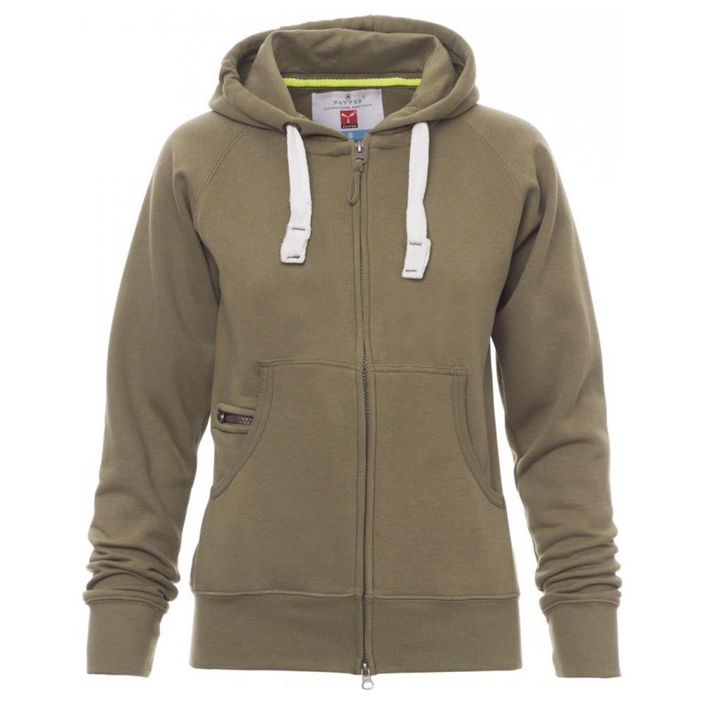 felpa donna con zip intera e cappuccio payper dallas+lady verde army xs