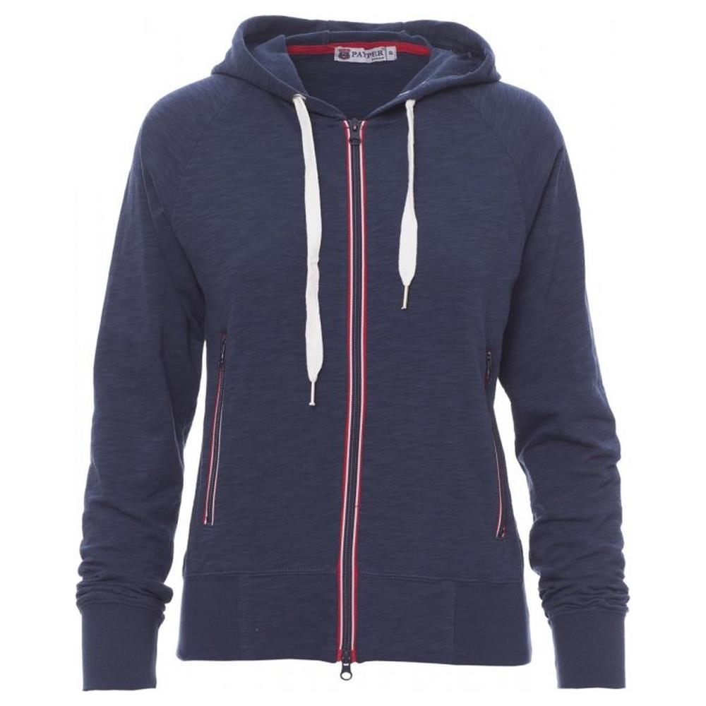 felpa donna con zip intera e cappuccio payper freestyle lady blu denim s