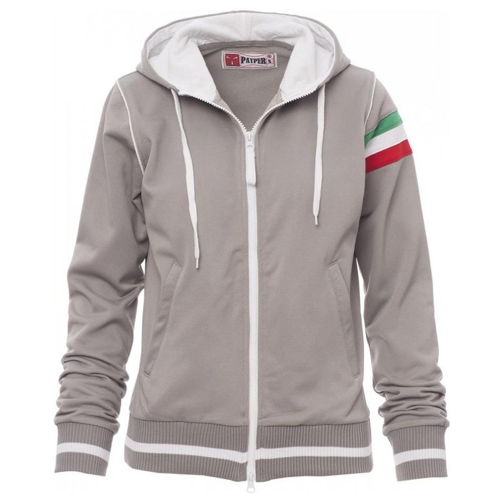 felpa donna con zip intera e cappuccio payper kansas grigio/bianco s
