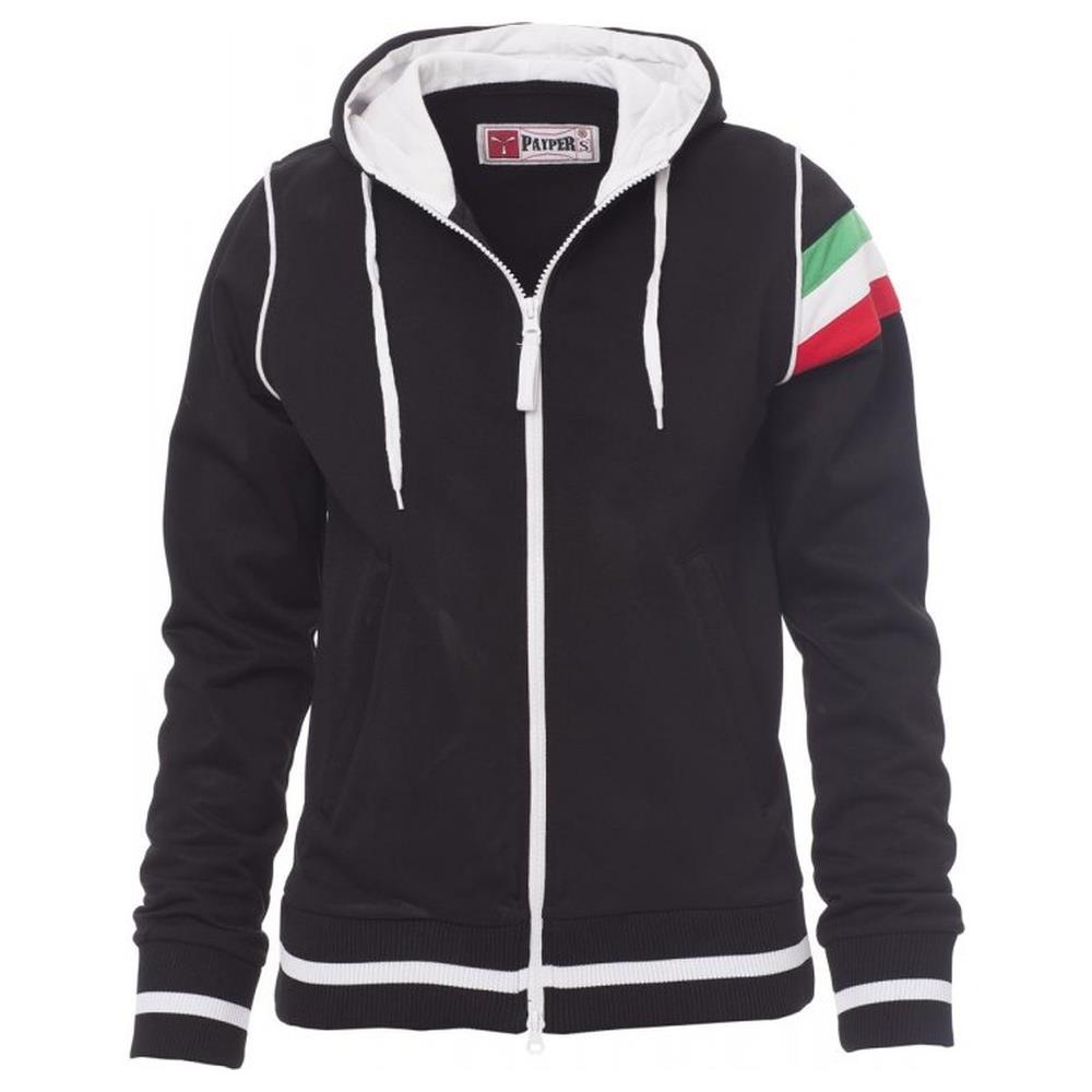 felpa donna con zip intera e cappuccio payper kansas nero/bianco s