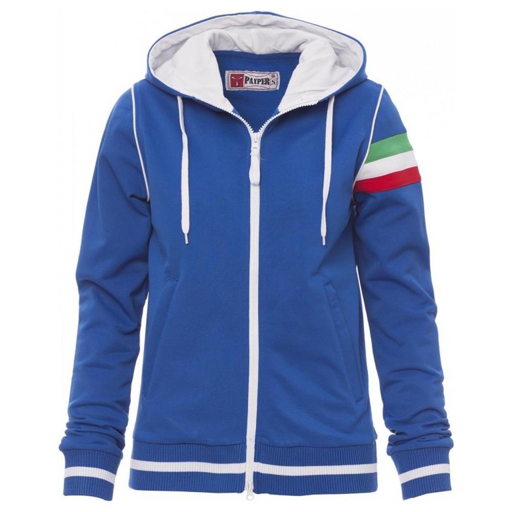 felpa donna con zip intera e cappuccio payper kansas royal/bianco s