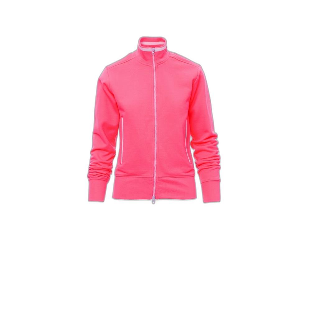 felpa donna con zip intera payper melbourne fucsia fluo/bianco xs