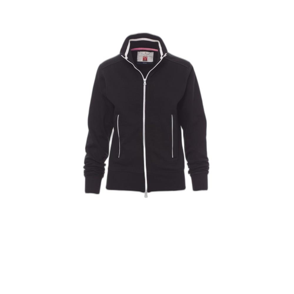 felpa donna con zip intera payper melbourne nero/bianco xs