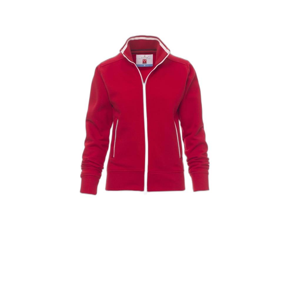felpa donna con zip intera payper melbourne rosso/bianco xs