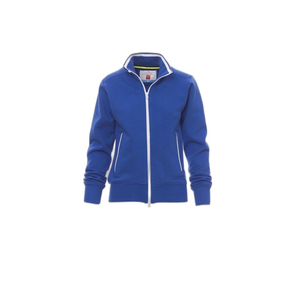 felpa donna con zip intera payper melbourne royal/bianco xs