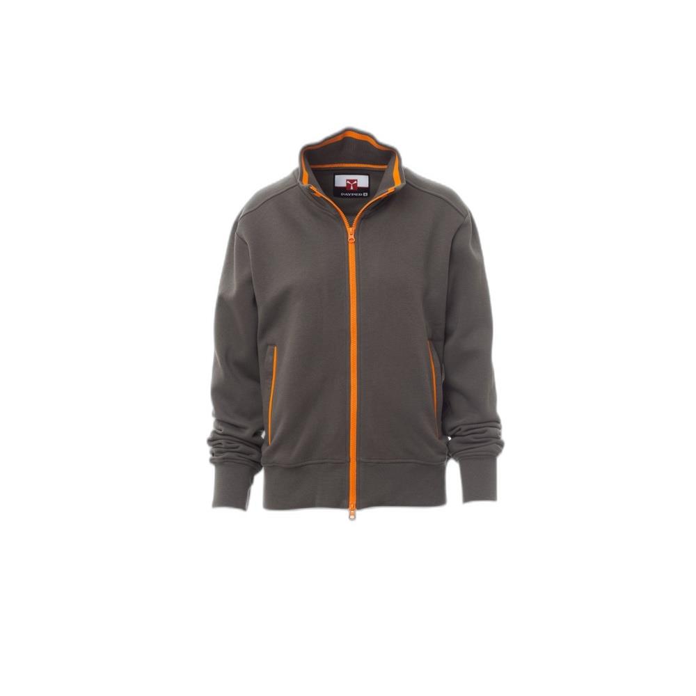 felpa donna con zip intera payper melbourne smoke/arancione xs