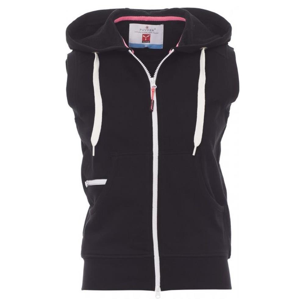 felpa donna smanicata con cappuccio payper boxer+lady nero s