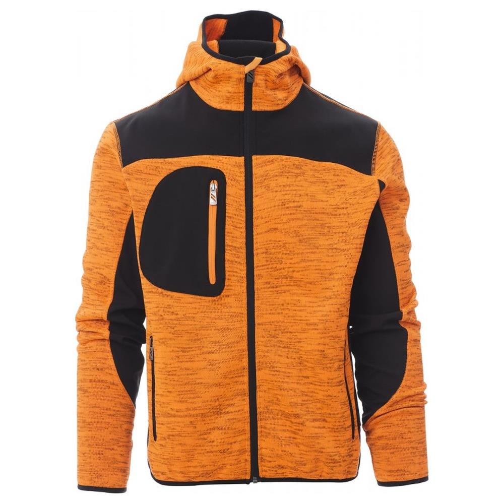 felpa tecniche con cappuccio payper trip arancione fluo/nero xs