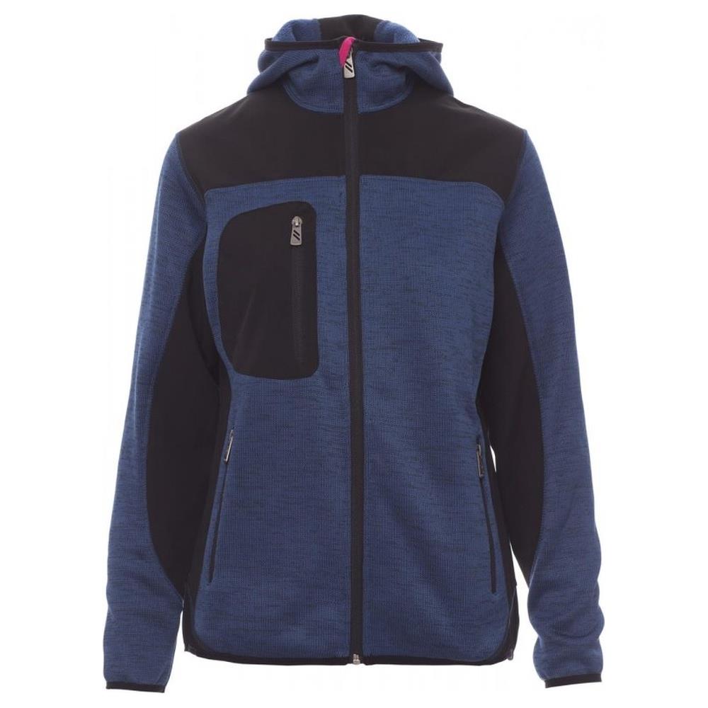 felpa tecniche con cappuccio payper trip lady blu melange/nero-fucsia fluo s