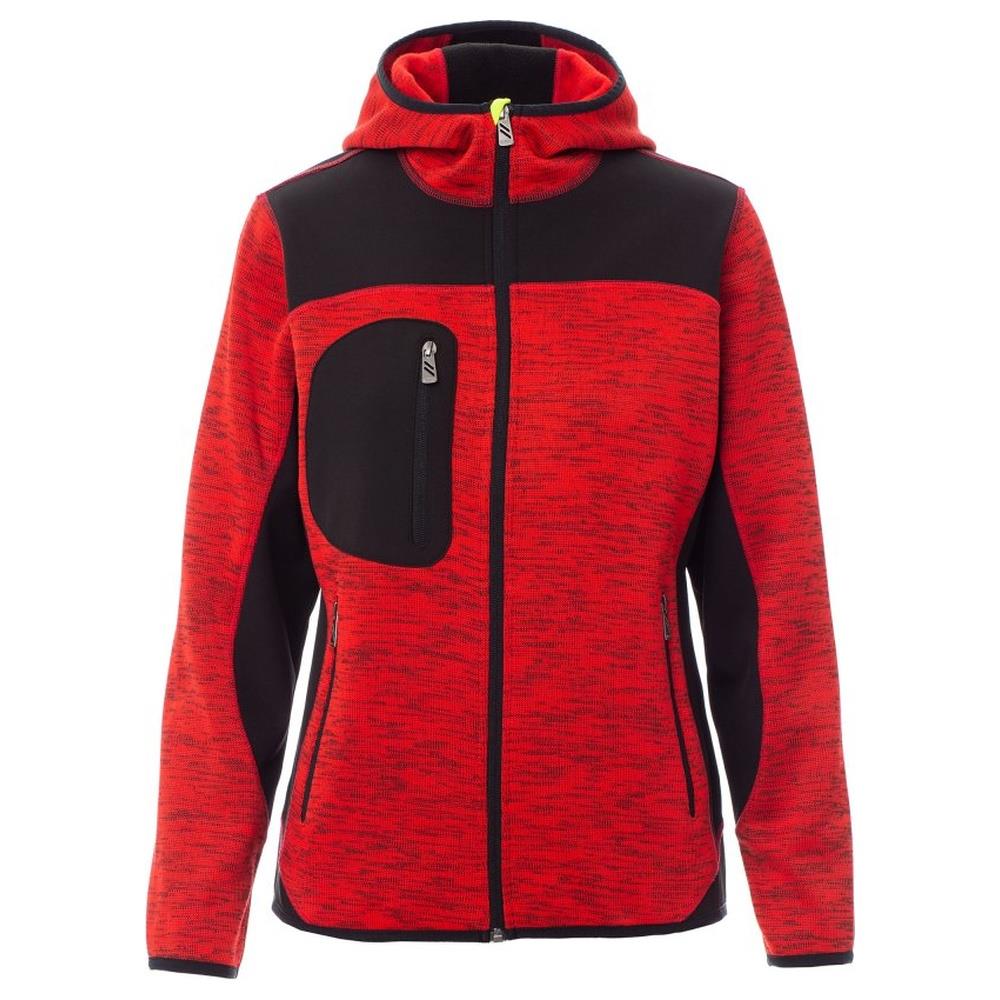 felpa tecniche con cappuccio payper trip lady rosso/nero-giallo fluo s