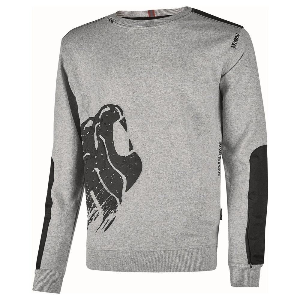 felpa u-power dike grey silver l