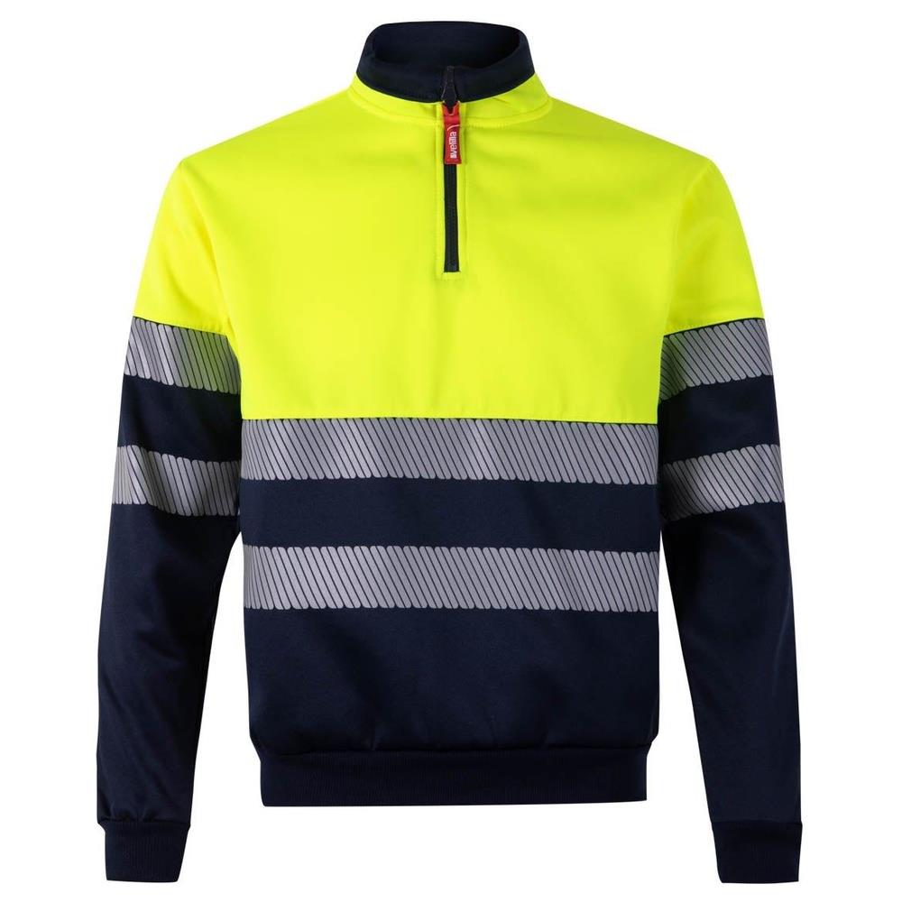 felpa velilla bicolor con mezza zip bande se cod 305703 navy/giallo fluo s