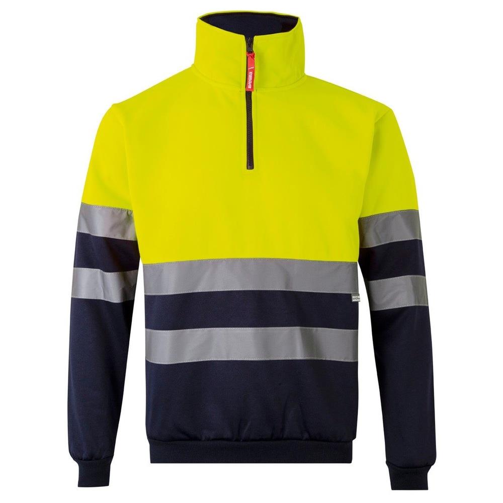 felpa velilla bicolor con mezza zip cod 305701 navy/giallo fluo s