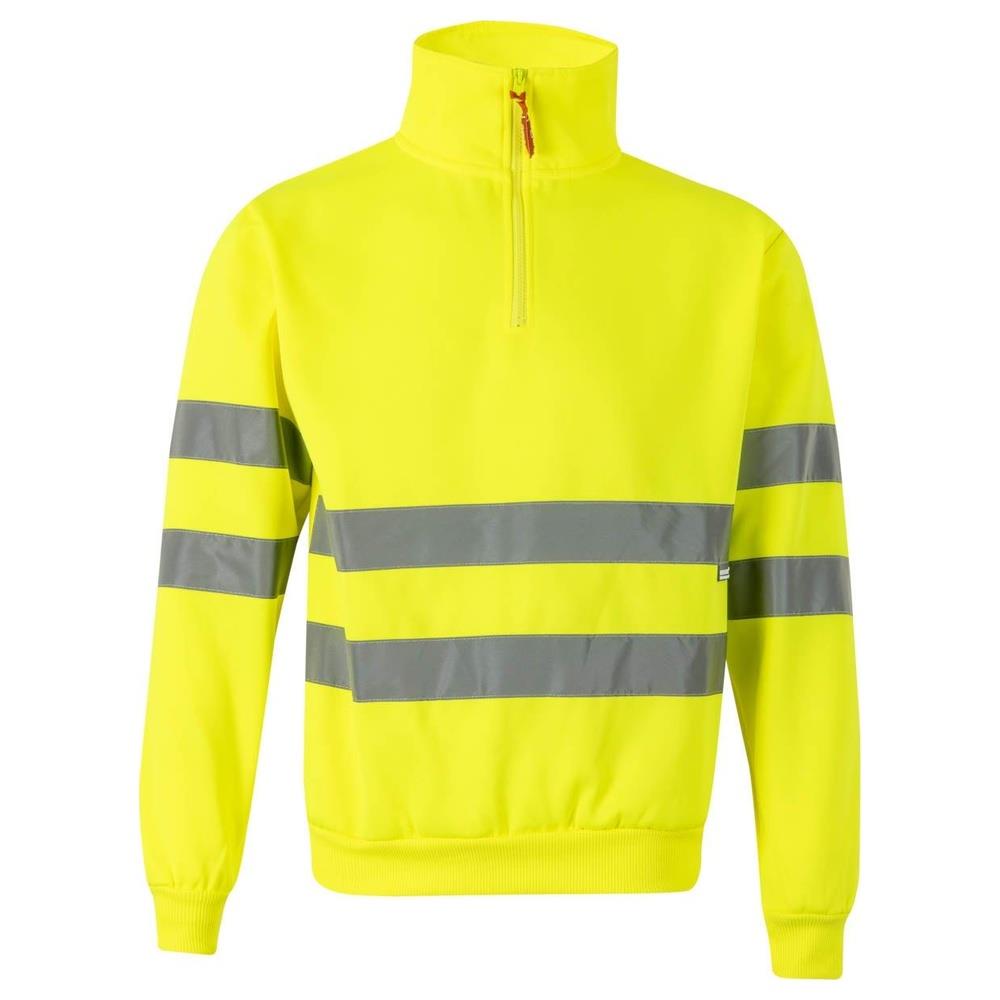 felpa velilla con mezza zip cod 305702 giallo fluo s