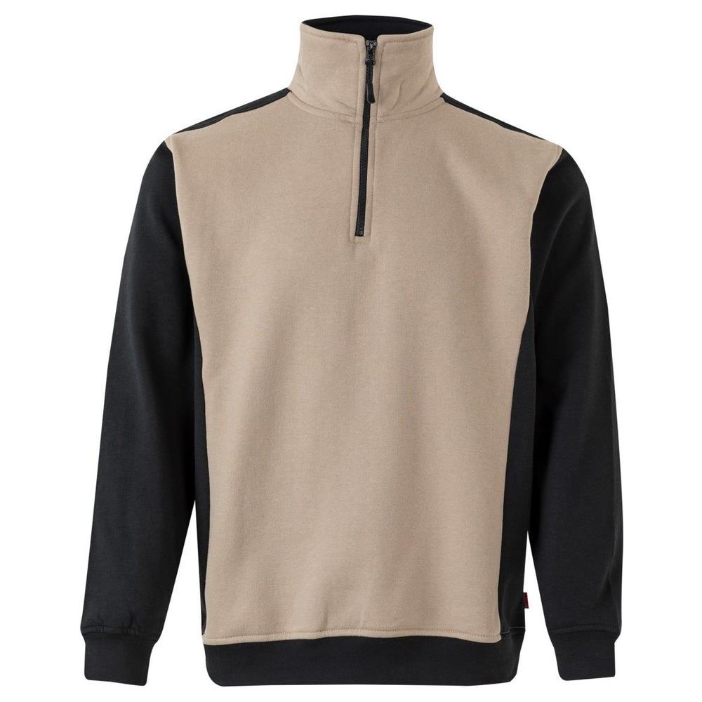 felpa velilla con mezza zip solid match cod 105703 beige sabbia/nero xs