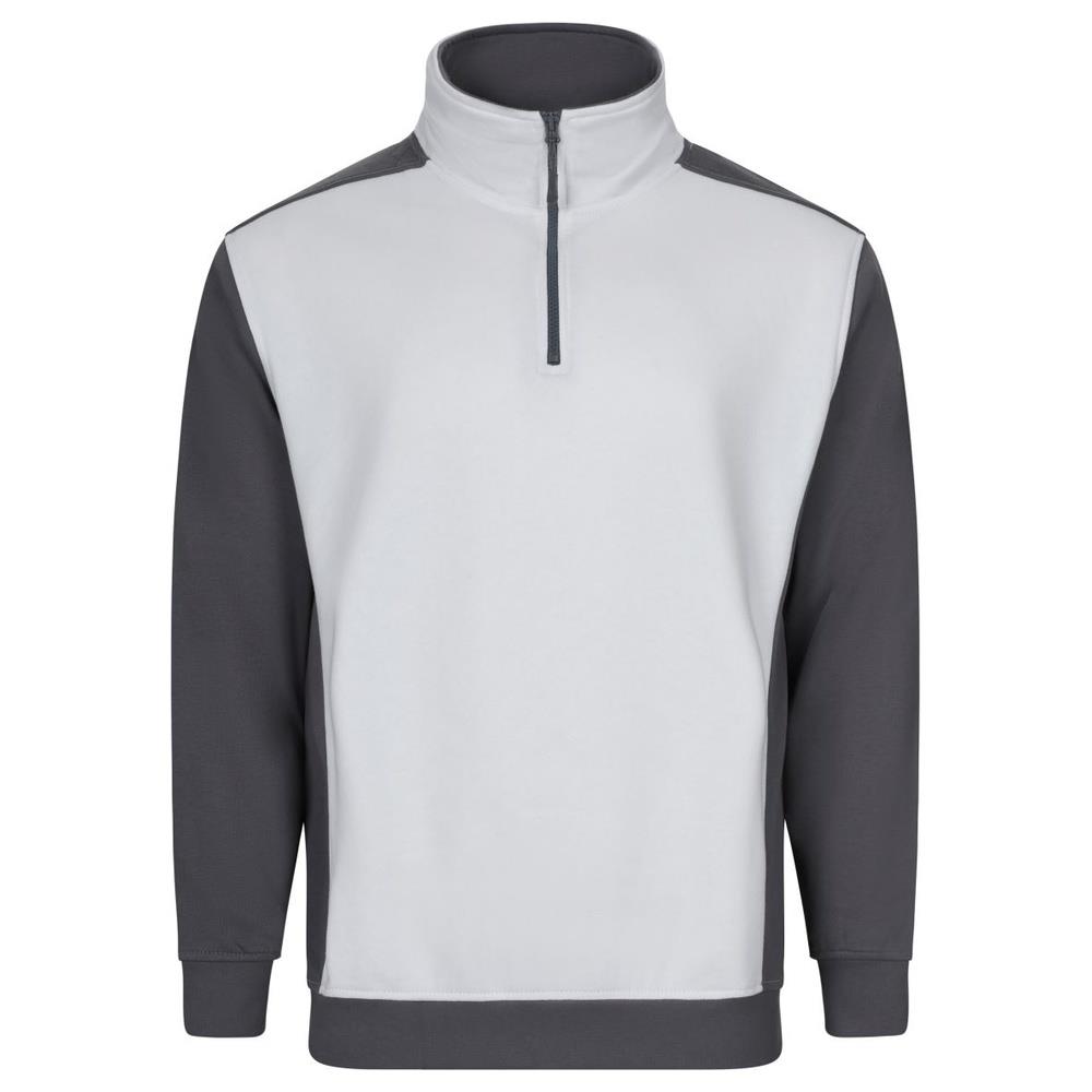 felpa velilla con mezza zip solid match cod 105703 bianco/grigio xs