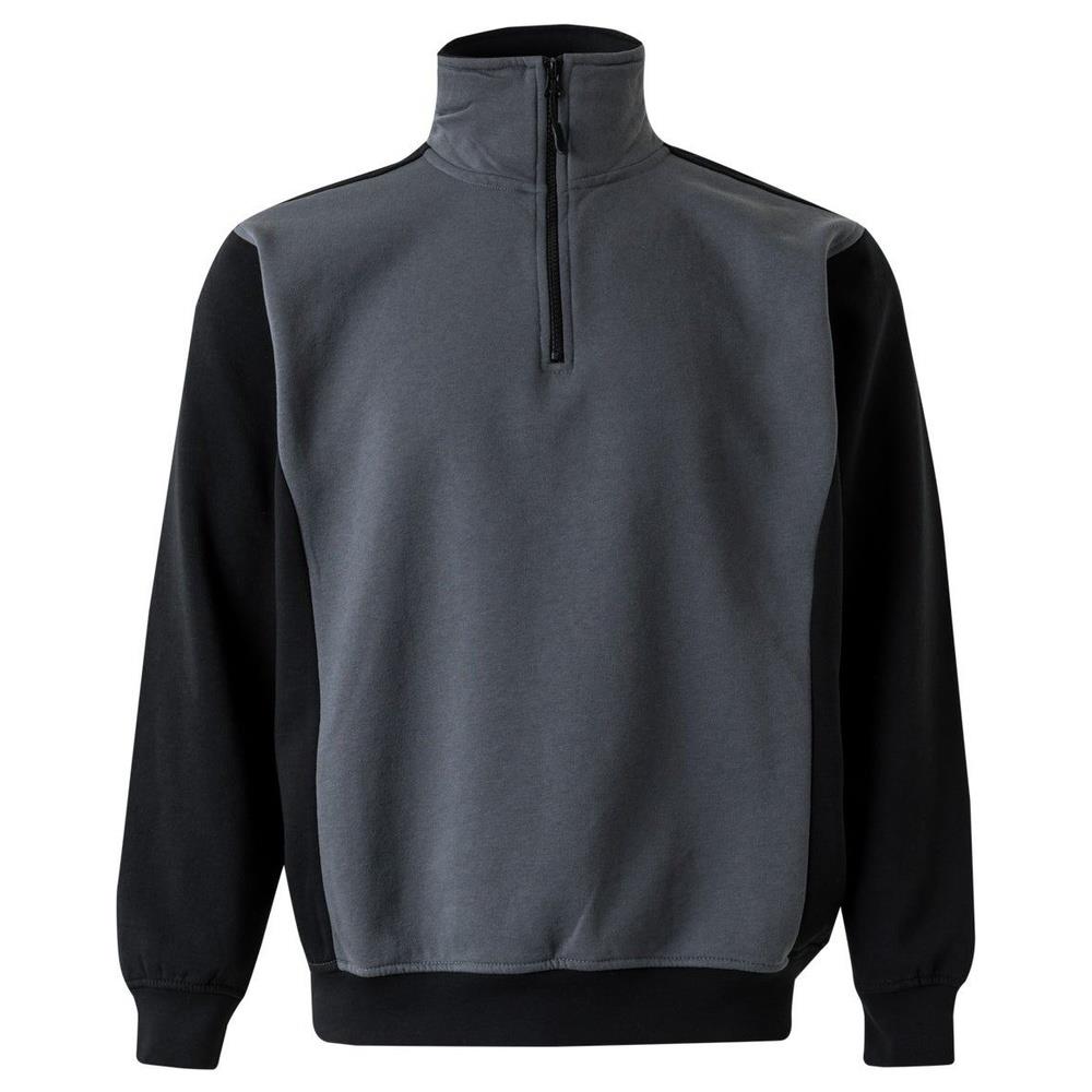 felpa velilla con mezza zip solid match cod 105703 grigio/nero xs