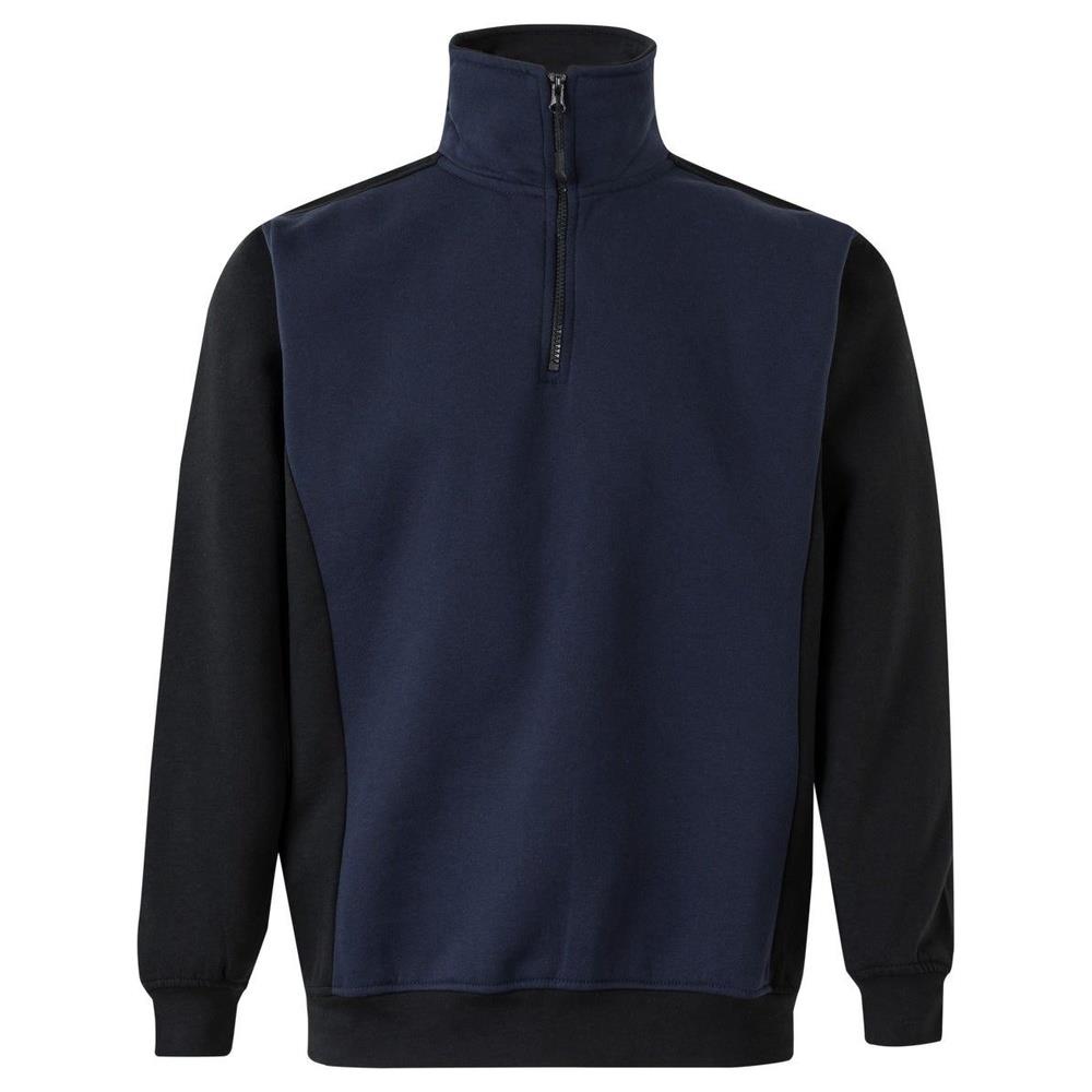 felpa velilla con mezza zip solid match cod 105703 navy/nero xs