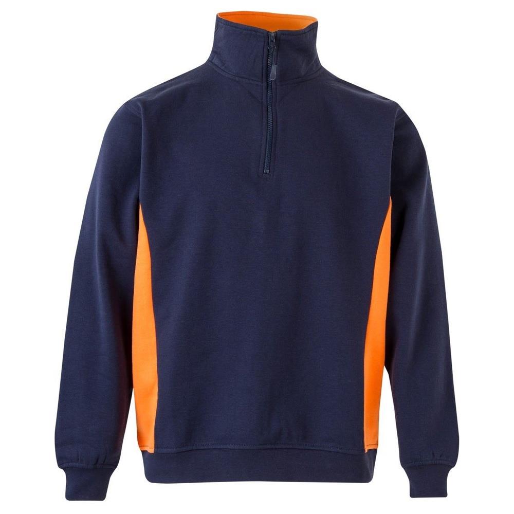 felpa velilla con mezza zip total match cod 105704 navy/arancione xs