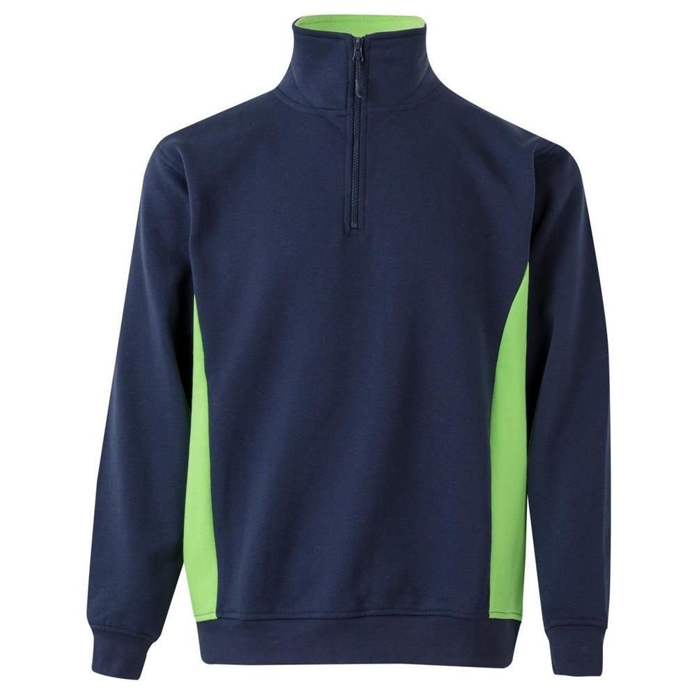 felpa velilla con mezza zip total match cod 105704 navy/chartreuse xs