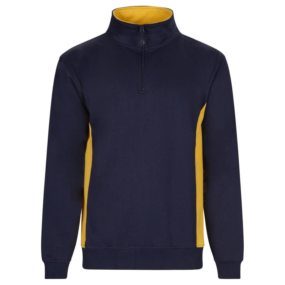 felpa velilla con mezza zip total match cod 105704 navy/giallo xs