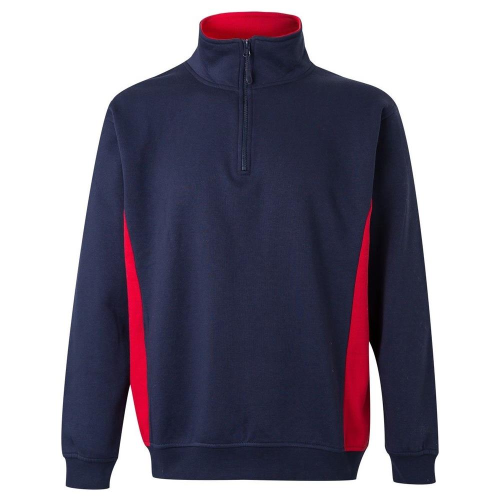 felpa velilla con mezza zip total match cod 105704 navy/rosso xs