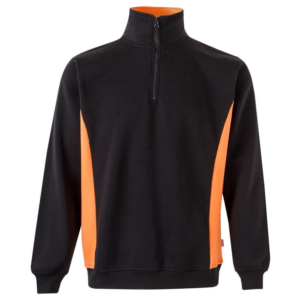 felpa velilla con mezza zip total match cod 105704 nero/arancione xs