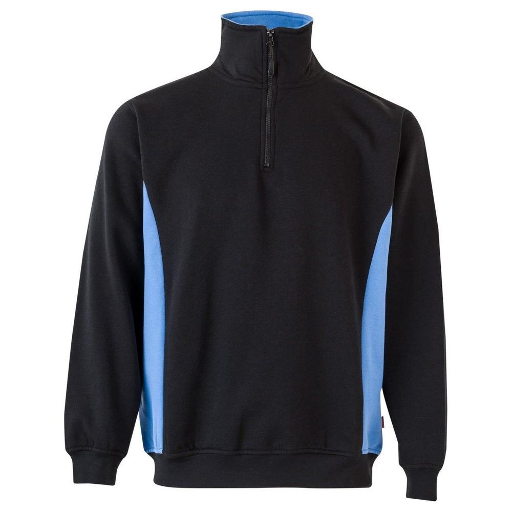 felpa velilla con mezza zip total match cod 105704 nero/celeste xs