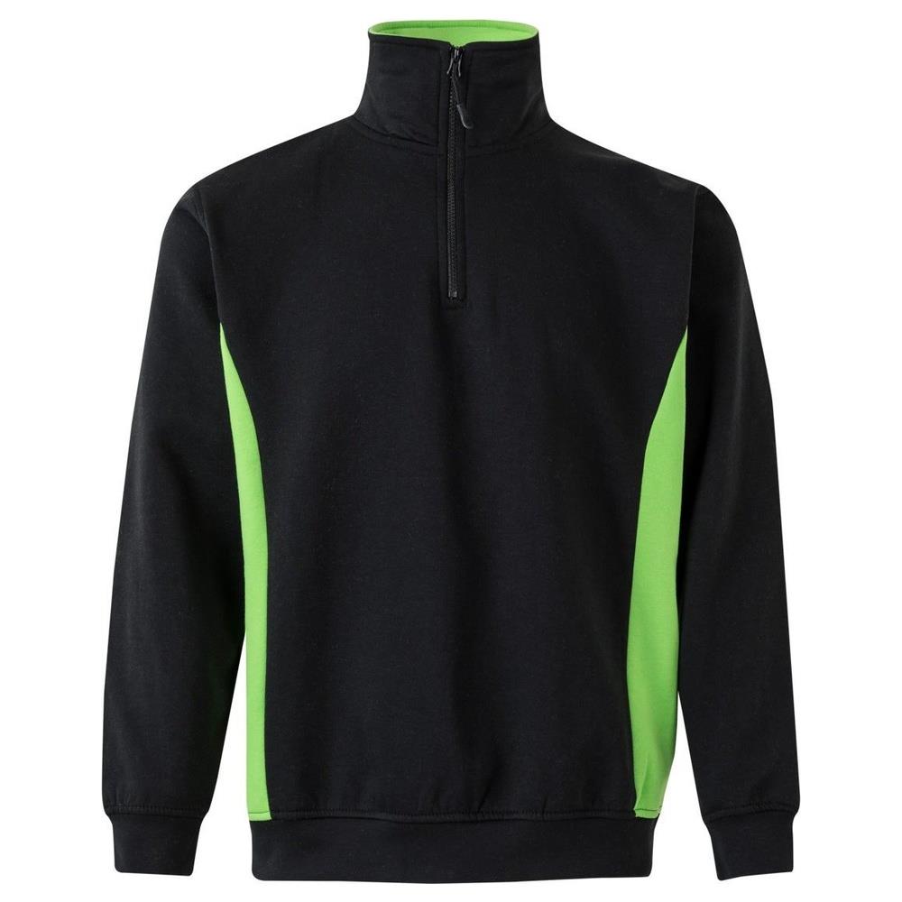felpa velilla con mezza zip total match cod 105704 nero/chartreuse xs
