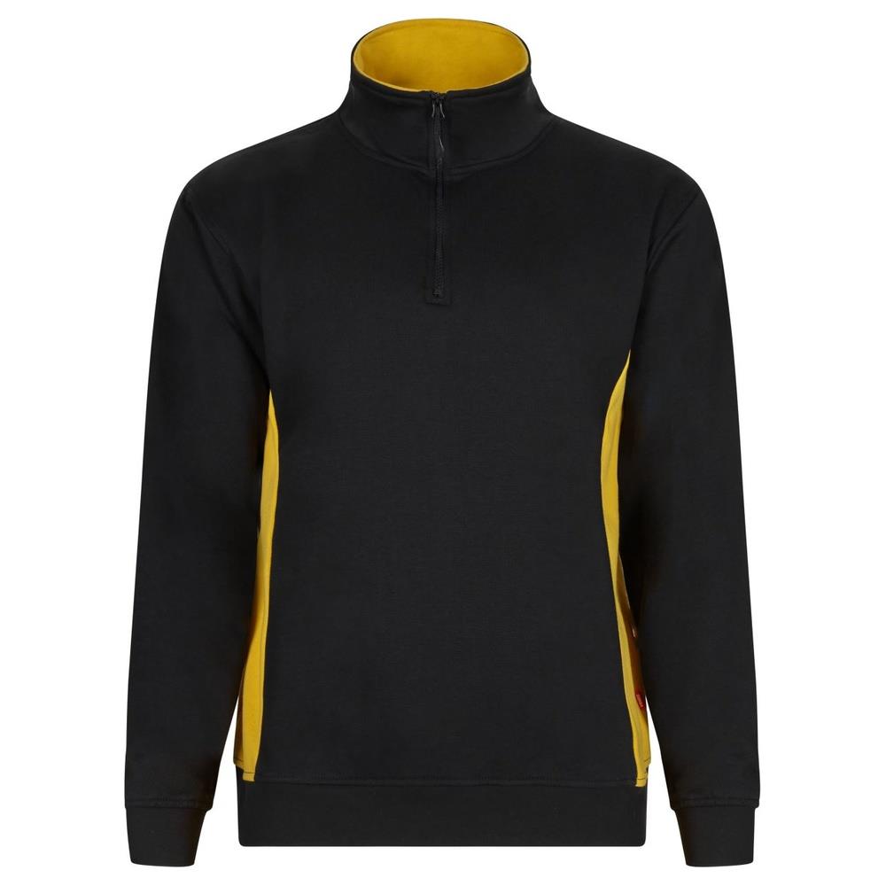 felpa velilla con mezza zip total match cod 105704 nero/giallo xs