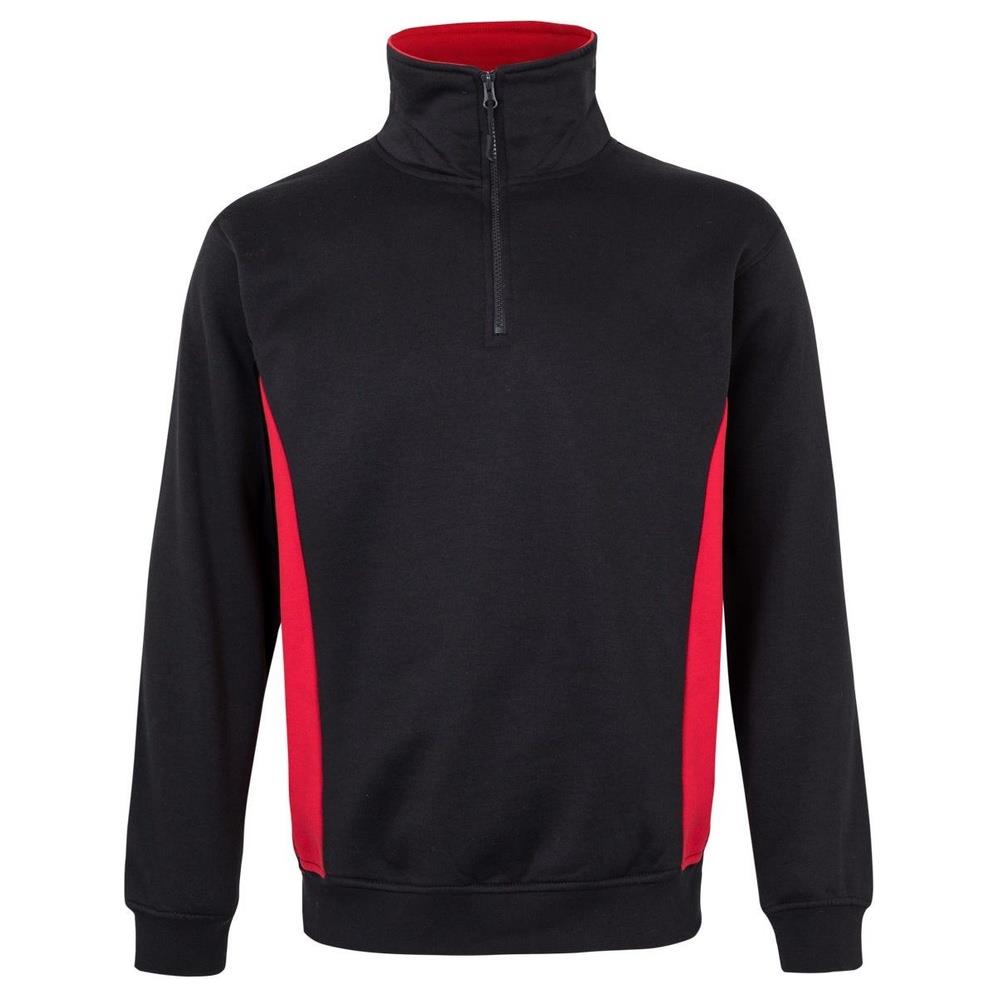 felpa velilla con mezza zip total match cod 105704 nero/rosso xs