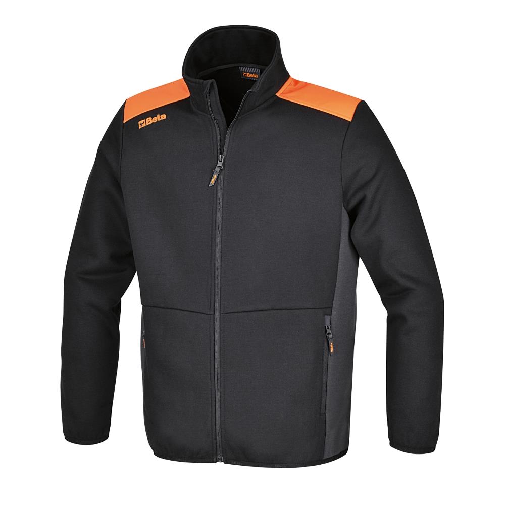 felpa zip lunga, nera con inserti in grigio antracite beta 7565ng xs