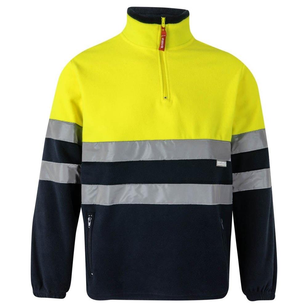 fodera velilla in pile bicolor cod 182 azul marino/giallo fluo xs