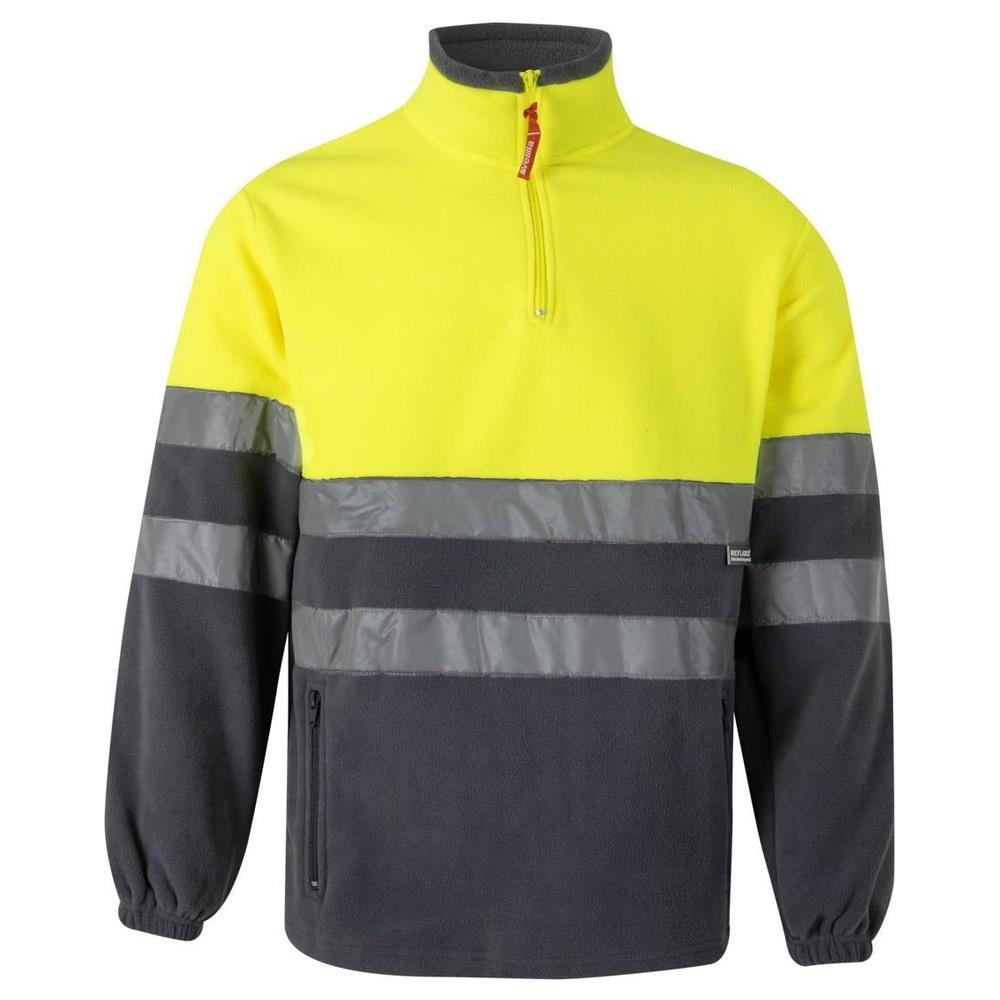 fodera velilla in pile bicolor cod 182 grigio/giallo fluo xs