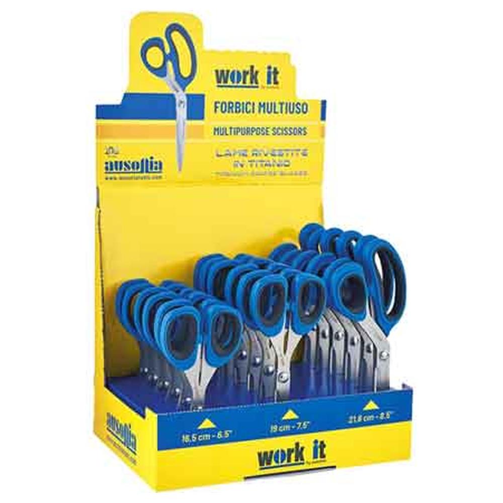forbici work-it in espositore ausonia 18 pezzi