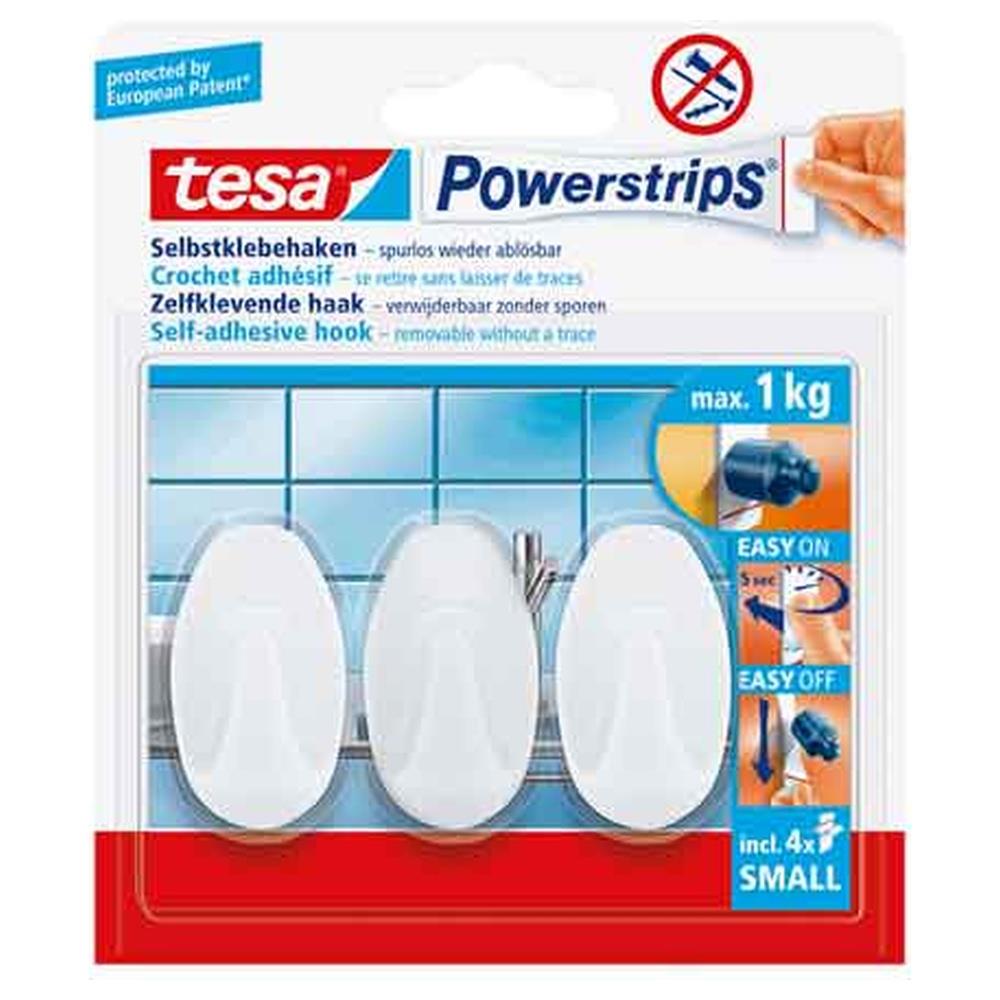 gancio ovale 'powerstrips®' small 3 ganci + 4 strisce