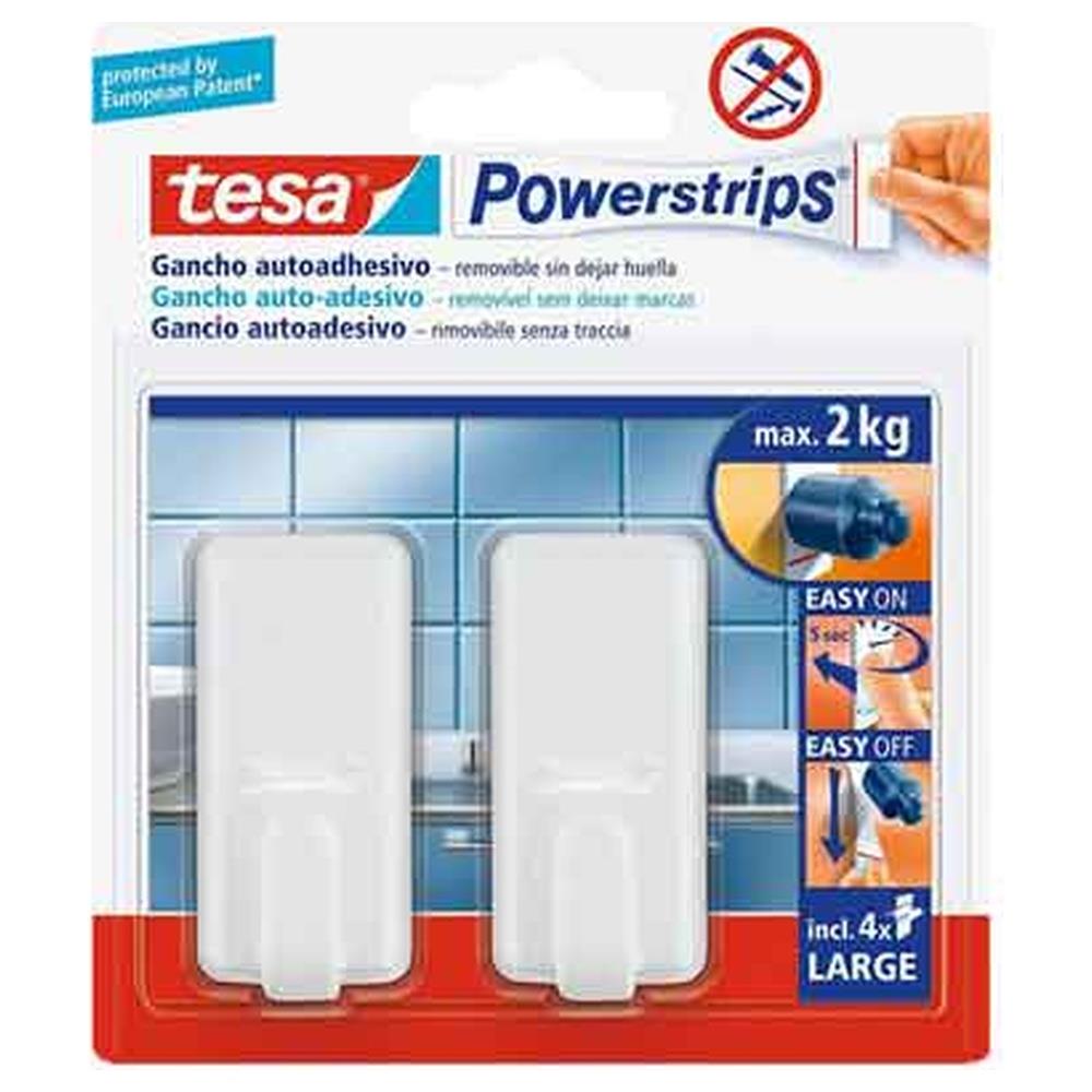 gancio rettangolare 'powerstrips' bianco